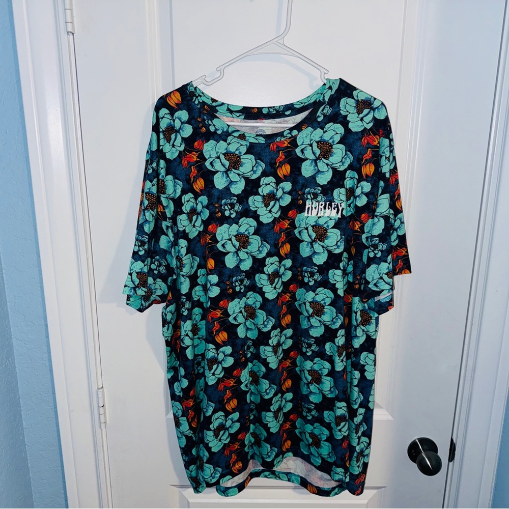 Hurley Tropical Print T-Shirt XXL *Measurements Added